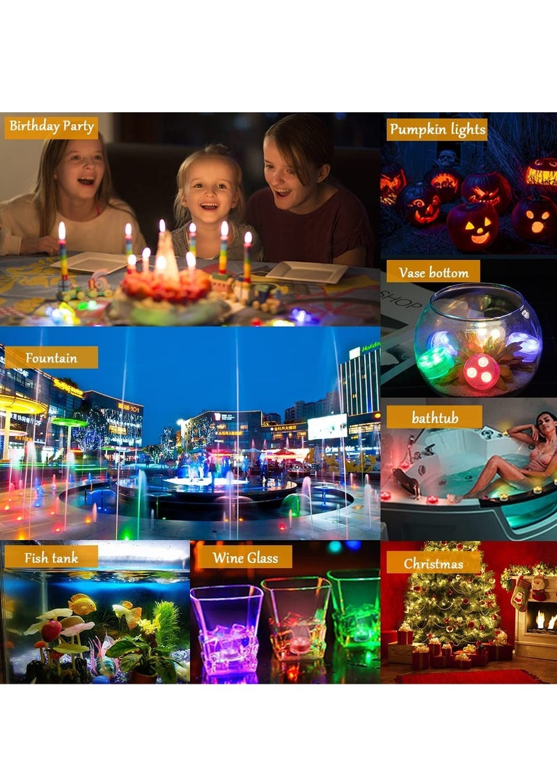 SYOSI أضواء LED غاطسة 10 عبوات أضواء برك محدثة أضواء تحت الماء 16 لون RGB متدرج أضواء حمامات ساخنة للديكور ضوء تحت الماء IP68 مقاوم للماء [10 أضواء 1 جهاز تحكم عن بُعد بالأشعة تحت الحمراء] - Image 5
