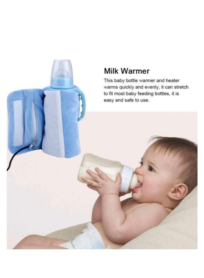 Baby Bottle Warmer Portable，USB Warmer Sleeve Constant Temperature，Bottle Heater for Outdoor Milk Insulation Heating Milk，Beverage Warming Bag（Blue） - Image 5