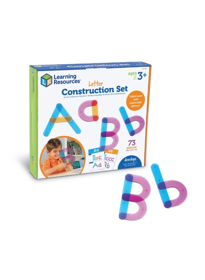 Learning Resources Letter Construction Activity Set, Hands-On Letter Formation & Recognition Tool For Early Learners, Includes 60 Pieces & Activity Cards - Image 1