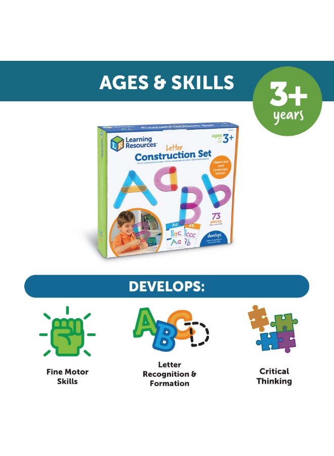 Learning Resources Letter Construction Activity Set, Hands-On Letter Formation & Recognition Tool For Early Learners, Includes 60 Pieces & Activity Cards - Image 5