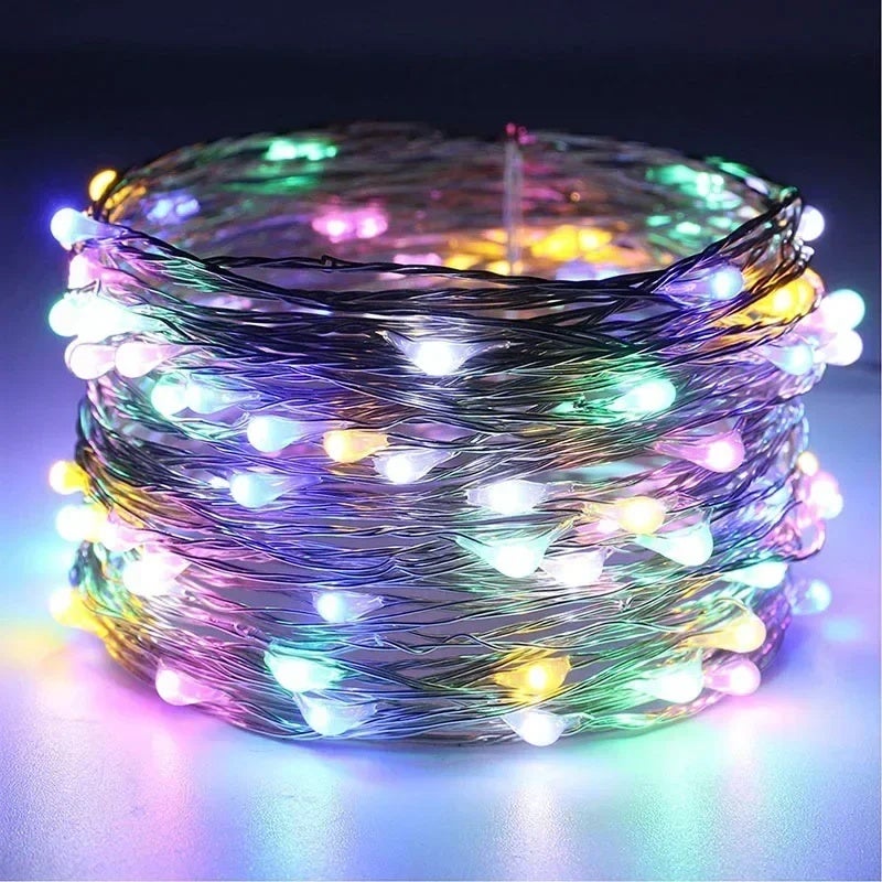 2-100M Christmas Outdoor Lights String LED Garland Lights Decor Fairy Lamp Strings Wedding Party Holiday Decorations Photo Props - Image 1