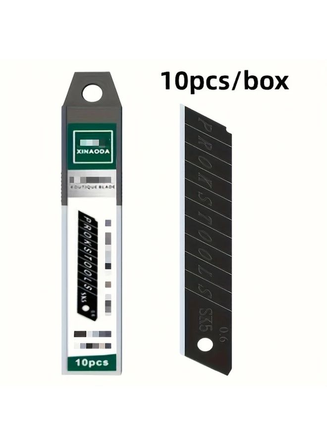 100 Pcs High Carbon Steel Utility Knife Blades 10 Boxes Sharp For Cutting Paper PVC Plastic Copper Wire Ideal For DIY Crafts Construction Electrical Work With Sturdy Storage Box - Image 3