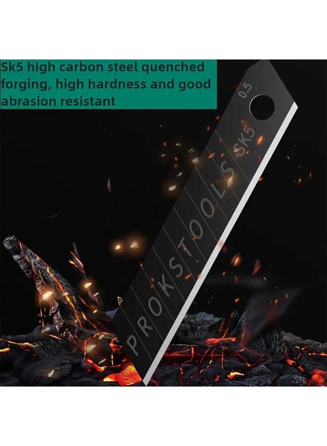 100 Pcs High Carbon Steel Utility Knife Blades 10 Boxes Sharp For Cutting Paper PVC Plastic Copper Wire Ideal For DIY Crafts Construction Electrical Work With Sturdy Storage Box - Image 4