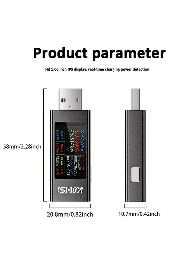 KWS MX23 مقياس الطاقة USB الرقمي مقياس التيار الكهربائي مقياس الجهد 4-30 فولت 0-12 أمبير تيار مستمر مراقب الشحن - Image 3
