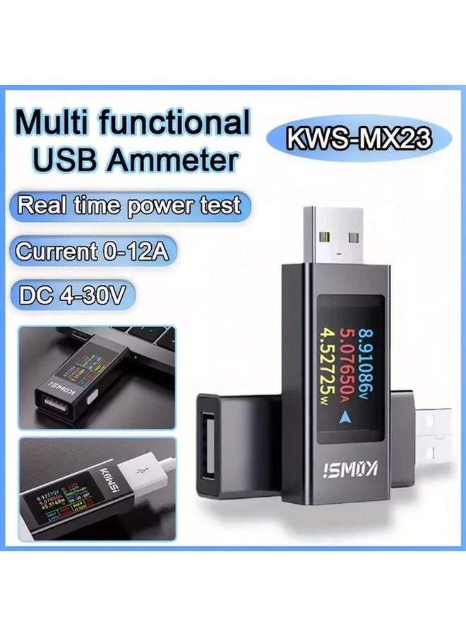 KWS MX23 مقياس الطاقة USB الرقمي مقياس التيار الكهربائي مقياس الجهد 4-30 فولت 0-12 أمبير تيار مستمر مراقب الشحن - Image 2