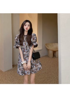 Wholesale Summer New Vintage Bear Puff Sleeve Dress Niche Design First Love Tea Time Skirt Fresh And Unique Style Picture Color