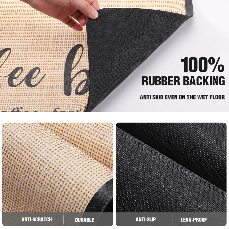 DK177 Coffee Mat Coffee Bar Mat Hide Stain Absorbent Drying Mat with Waterproof Rubber Backing Fit Under Coffee Maker Coffee Machine Coffee Pot Espresso Machine Coffee Bar Accessories - Image 5