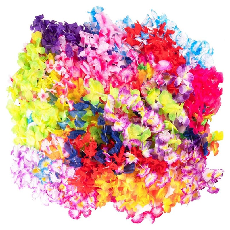 Crazy Games 25 Count Hawaiian Leis Set Bulk for Kids & AdultsTropical Luau Flower Lei, Multicolor Party Favors for Hawaii Decor Birthday, Beach Wedding, Easter Parties & Holiday Decorations - Image 2