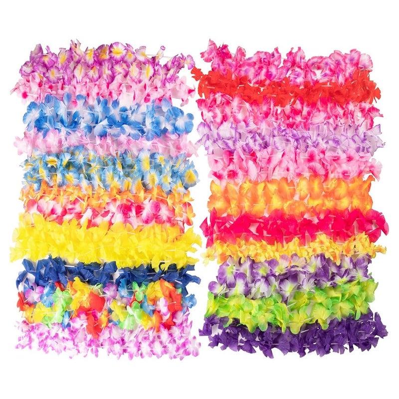 Crazy Games 25 Count Hawaiian Leis Set Bulk for Kids & AdultsTropical Luau Flower Lei, Multicolor Party Favors for Hawaii Decor Birthday, Beach Wedding, Easter Parties & Holiday Decorations - Image 1