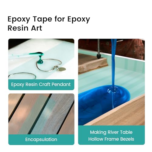 Resiners Resin Tape for Epoxy Resin Molding - 2IN W x 120FT L - Thermal Adhesive Tape, High Temperature Resistance, Easy Peel-Off, Release Resin Tape for River Tables, Remove Residue, Green - Image 4