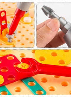 Y&D 2023 New Creativity Tool Box Electric Drill DIY Mosaic Set for Kids Ages 3-10 Years Creative and Screw Toys in Brown  - Image 5