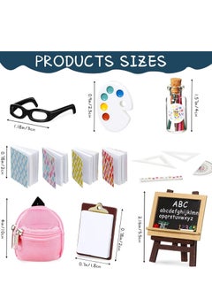 Doll School Supplies Mini Supplies, Backpack Glasses Blackboard Miniature Books Palette Paper Clipboard Pencil Rulers Accessories ( 8 Pieces ) - pzsku/Z54BD615632B5401655CEZ/45/_/1704698514/950b1494-b470-4216-a676-017c908e64dd