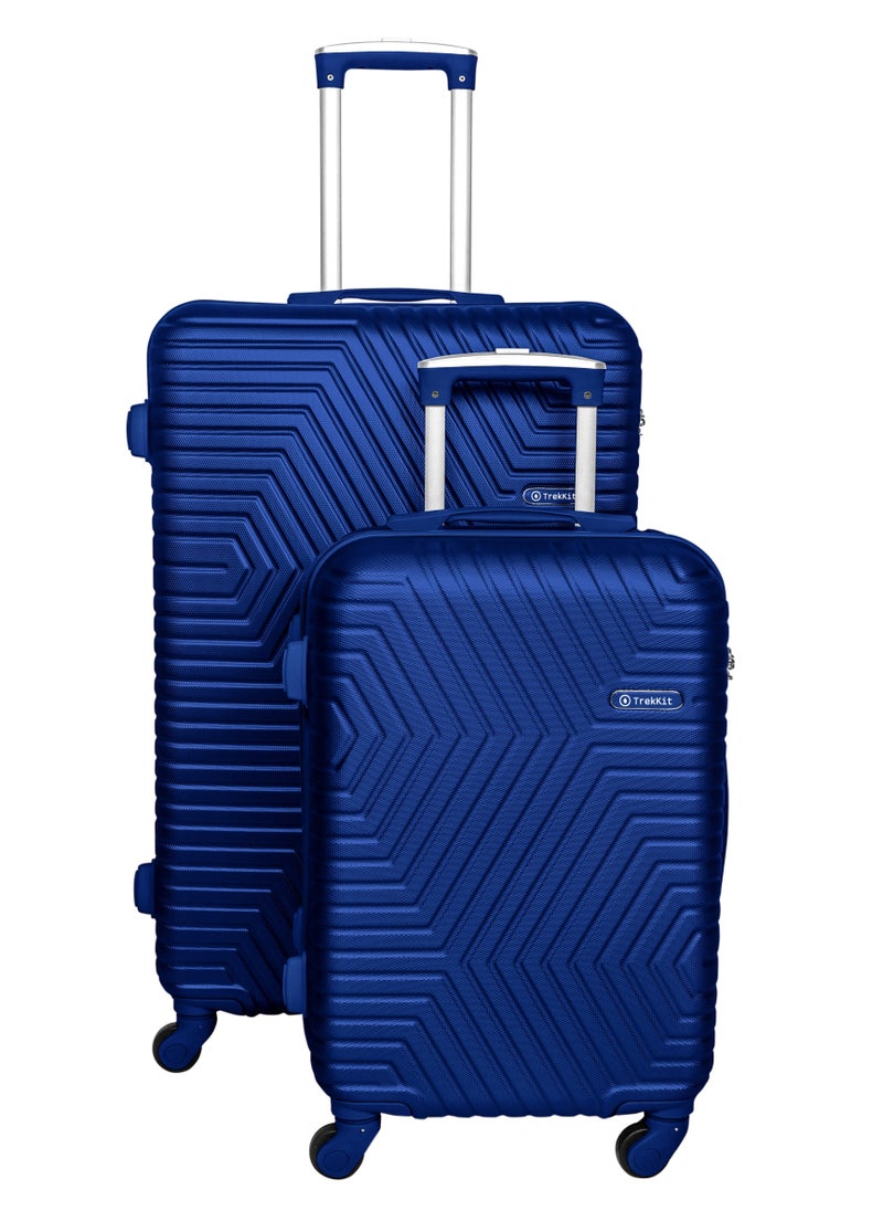 TRAVEL WAY - TrekKit Lightweight Luggage Trolley Set of 2 Bag - 2 Sizes Hardshell Suitcase Spinner Luggage for Travel | ABS Luggage with 4 Spinner Wheels (Admiral Blue, Set of 2) - Image 1