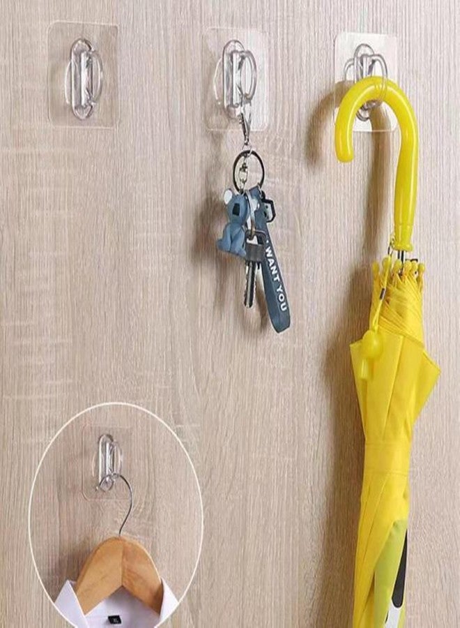 Concepta Round Stecker Hook Multi Functional Transparent Heavy Plastic Adhesive Wall Magic Hook Sticker Cabinet Bathroom Storage Round Sticker for Kitchen, Home, Bathroom (Pack of 15 PIS) - Image 5