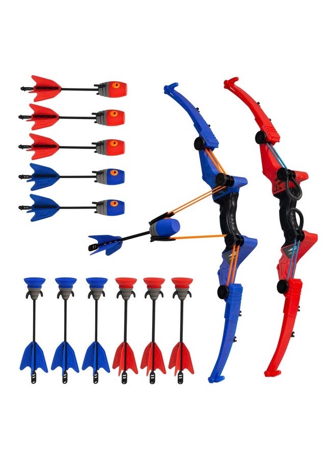 Zing - Air Storm Z-Tek Bow Dual Pack - 1 Red Bow, 1 Blue Bow, 6 Zonic Whistle Arrows And 6 Suction Cup Arrow, Shoots Arrows Up To 155 Feet, For Ages 14 And Up - Image 1