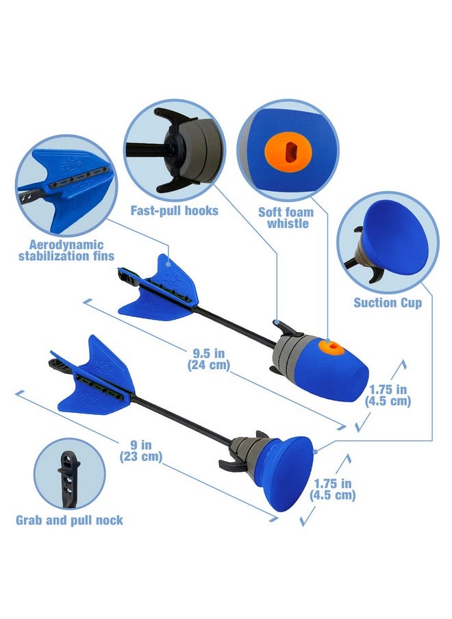 Zing - Air Storm Z-Tek Bow Dual Pack - 1 Red Bow, 1 Blue Bow, 6 Zonic Whistle Arrows And 6 Suction Cup Arrow, Shoots Arrows Up To 155 Feet, For Ages 14 And Up - Image 1