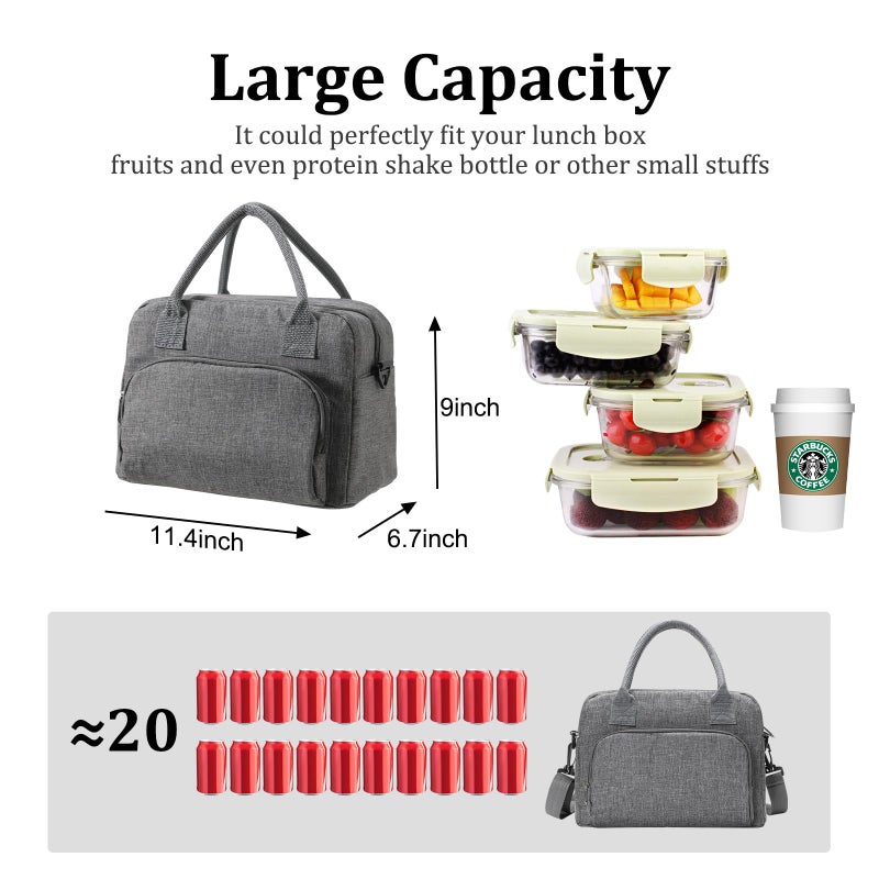 MEXS Insulated Lunch Bag for Women Men Large Reusable Lunch Box Adult Leakproof Portable Cooler Tote Bags for Work Picnic - Image 2
