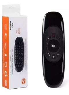 Generic Original C120 Mini 2.4G Wireless Air Mouse with Built-in 6-Axis for PC Android TV Box X360 PS3 Motion Sensing Gaming by Vokmei, Black, Remote Control  - Image 1