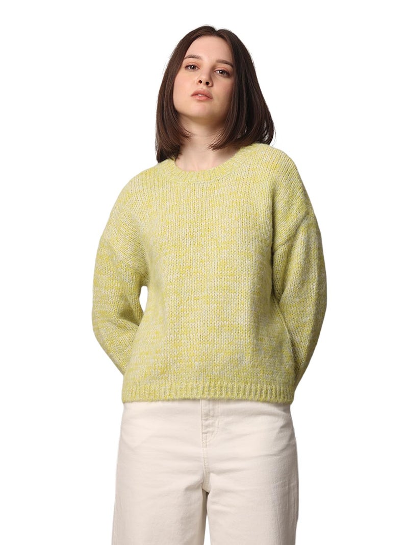 ONLY Women Regular Fit Green Pullover Sweater - Image 3