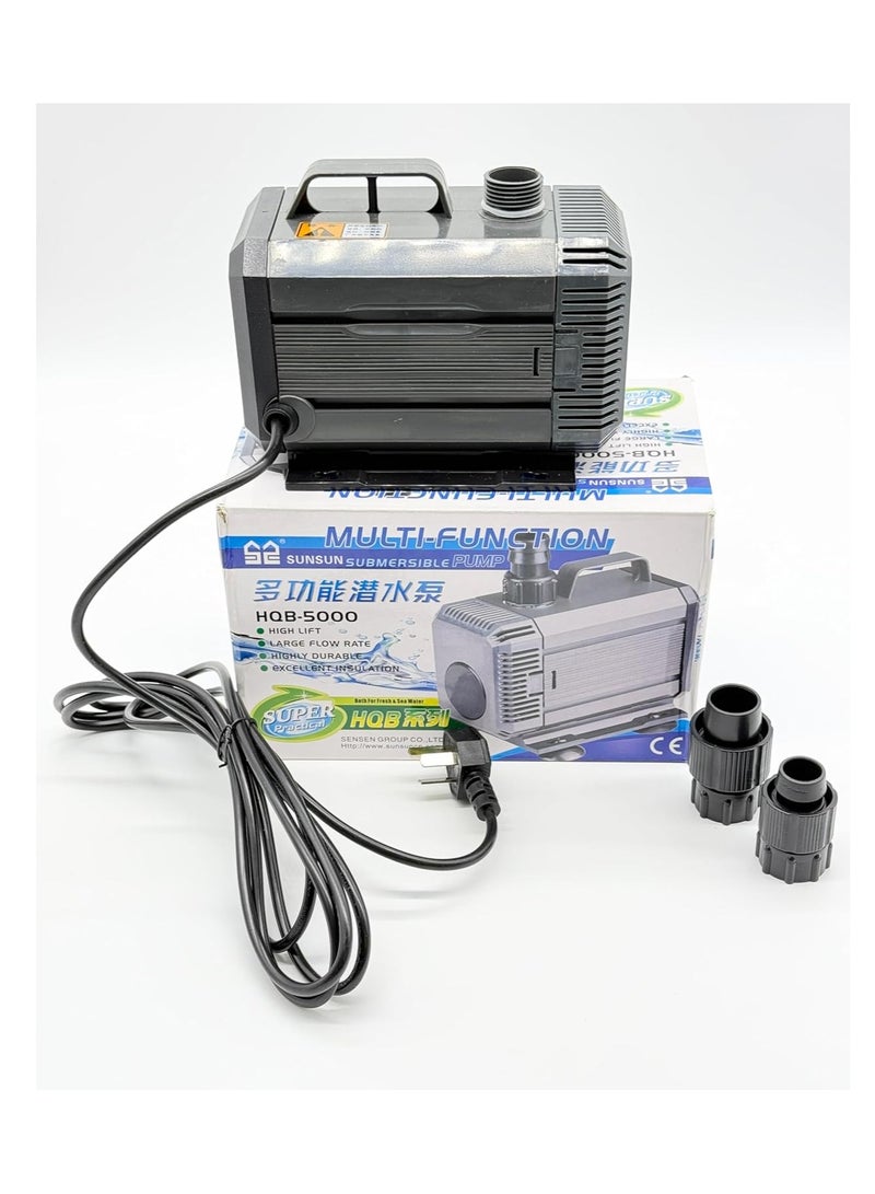 Water Submersible Pump HQB 5000/5500 LPH, 150W, 5M water Pumping Height, Drain Pump for Aquarium, Pond, Garden Fountain, Submersible Aquarium Pump  - Image 1