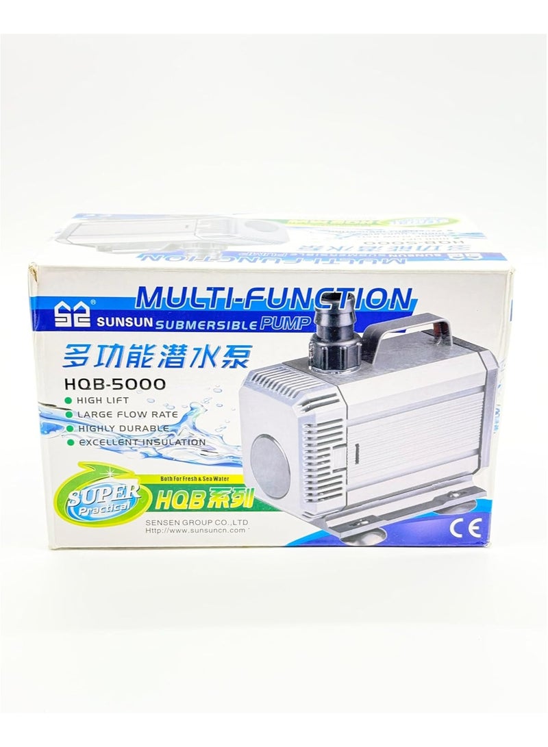 Water Submersible Pump HQB 5000/5500 LPH, 150W, 5M water Pumping Height, Drain Pump for Aquarium, Pond, Garden Fountain, Submersible Aquarium Pump  - Image 2