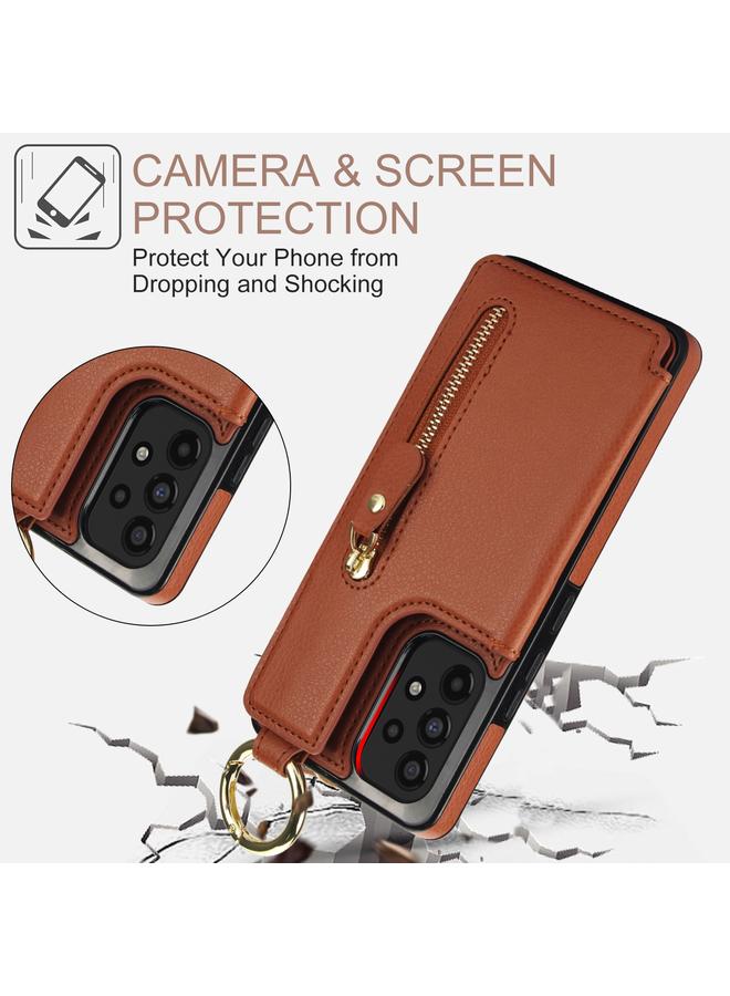 S-TOP Case For Samsung Galaxy A73 5G Litchi Texture Zipper Double Buckle Card Bag Phone Case - Image 3