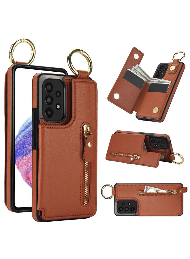 S-TOP Case For Samsung Galaxy A73 5G Litchi Texture Zipper Double Buckle Card Bag Phone Case - Image 1
