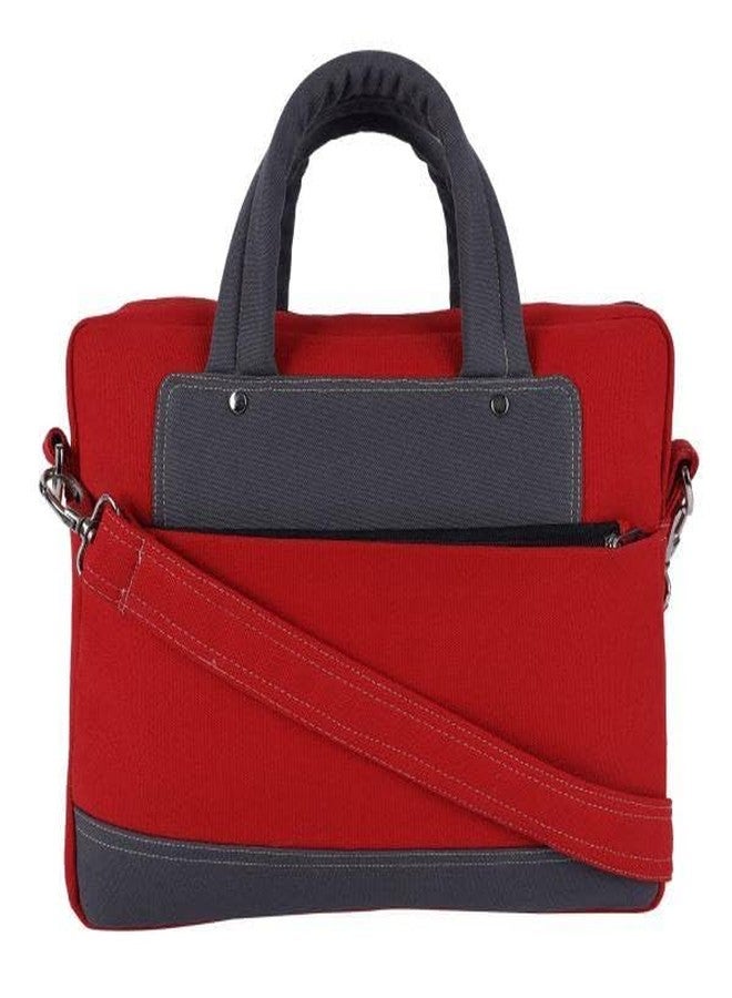 INDHA Eco-Friendly Red Cotton Canvas Laptop Messenger Bag | Unisex Office & Work Bag for Men & Women | Fits up to 14-Inch Laptops - Image 5