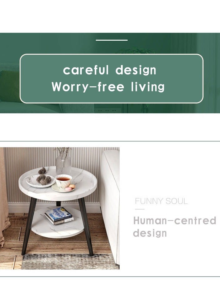 Arabest طاولة جانبية دائرية، طاولة أريكة بحواف مشطوفة مع 3 أرجل من الخشب الصلب الطبيعي، طاولة قهوة جانبية لغرفة المعيشة، غرفة النوم، المساحات الصغيرة، طاولة بجانب السرير سهلة التجميع، طاولة قهوة سوداء - Image 5