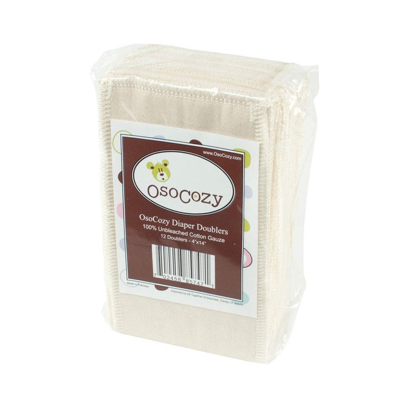 OsoCozy Gauze Cloth Diaper Doublers - 100% Unbleached Gauze Weaved Cotton, 4x12 inches, 6 Layers Thick. Add Extra Absorbency to Your Cloth Diapers - 12 Pack - Image 2