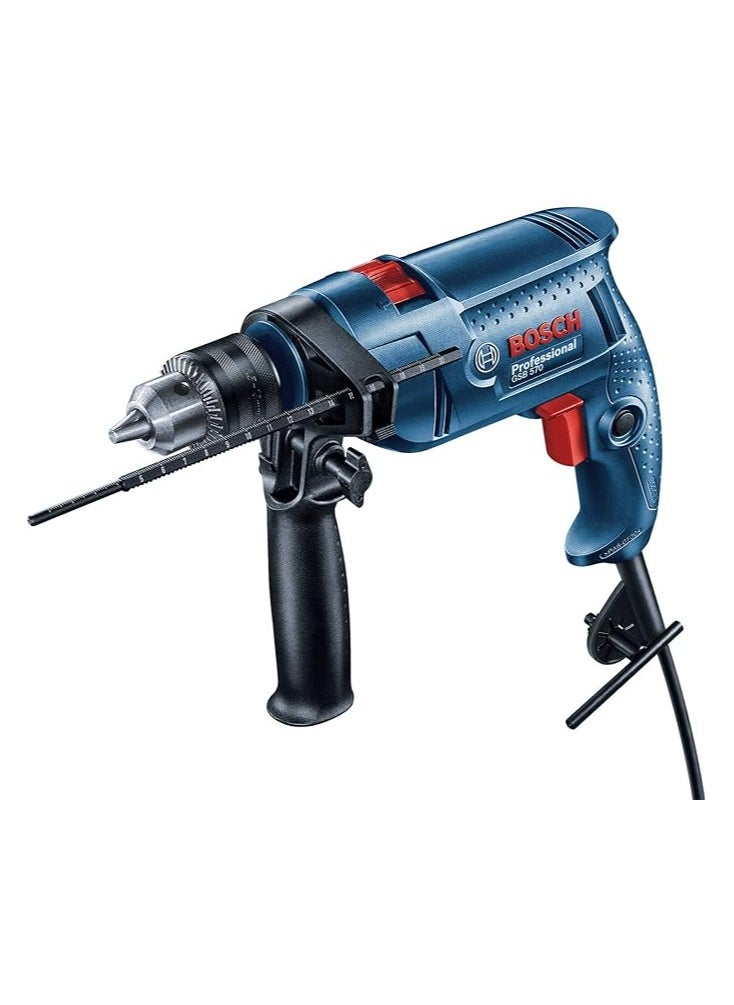 BOSCH - Bosch GSB 570 drilling drill with hammer feature with a metal head for drilling walls, iron and wood 570 W - Image 1