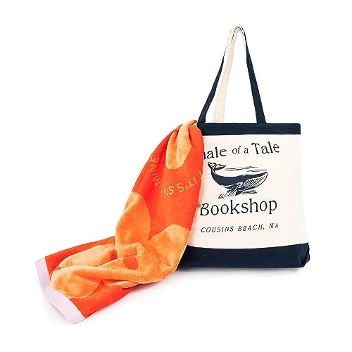 Jay Franco The Summer I Turned Pretty Whale of a Tale Cousins Beach Tote Bag - Canvas Shoulder Handbag Measures 16 x 14 inches Double Straps, Navy - Image 5