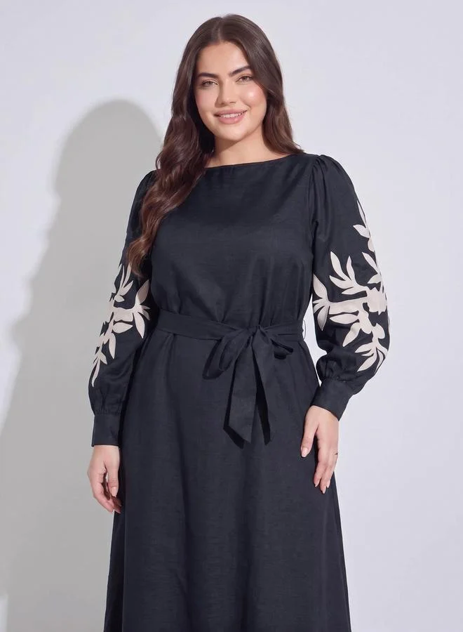 Styli  Maxi Length A-Line Floral Printed Dress for Women | Best Price UAE