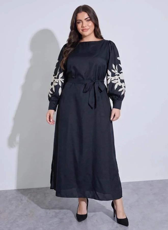 Maxi Length A-Line Floral Printed Dress