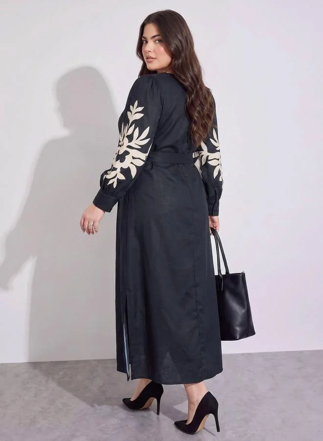 Styli  Maxi Length A-Line Floral Printed Dress for Women | Best Price UAE