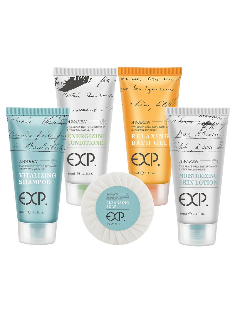 OPPEAL.HOSMALL OPPEAL EXP Series 150 PK 1 oz Hotel Size Amenities Bulk  30 Sets Each Contains Shampoo Conditioner Body Wash Lotion and Soap Bar  Ideal for AirBnBVRBOVacation Rental 