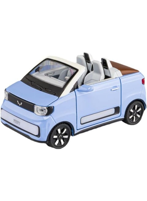 Mini Electric Diecast Car with Charging Station – 1:24 Metal EV Toy Vehicle with Sound, Light & Convertible Feature, Gift for Kids