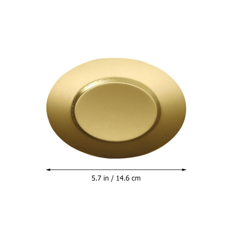 Stainless Steel 14cm Round Dinner Plate Metallic Steak Dessert Serving Tray - Image 3