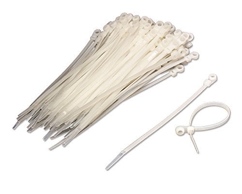 NavePoint 8 Inch Mount Head Screw Cable Wire Zip Tie 50 lbs Natural White 100 Pack Lot Pcs - Image 5