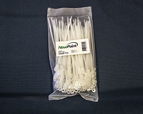 NavePoint 8 Inch Mount Head Screw Cable Wire Zip Tie 50 lbs Natural White 100 Pack Lot Pcs - Image 4