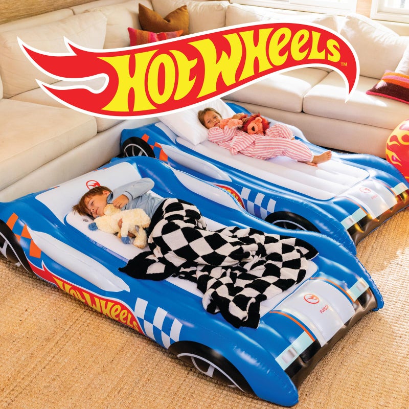 FUNBOY Hot Wheels & FUNBOY Kids Sleepover Bed & Air Mattress. Perfect for Sleepovers. Includes Carrying Storage Bag, Twin - Image 3