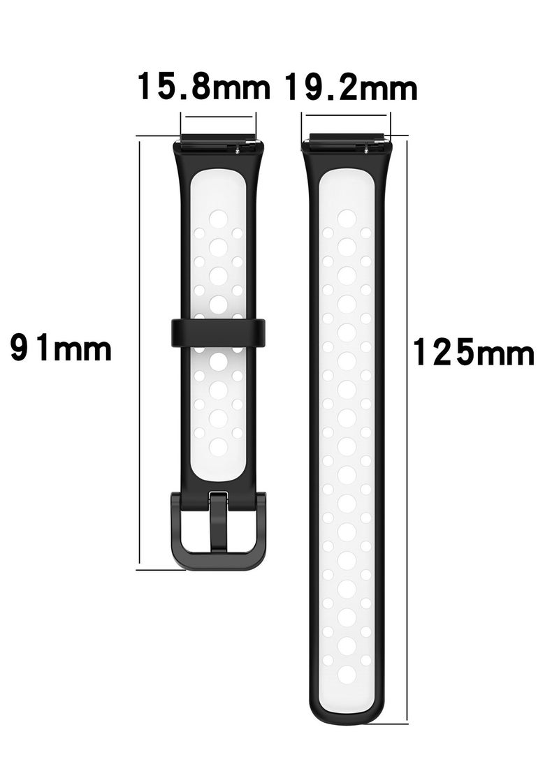 BGM Dual-Hole Silicone Replacement Band For Huawei Band 7/7 NFC Black&Red - Image 2
