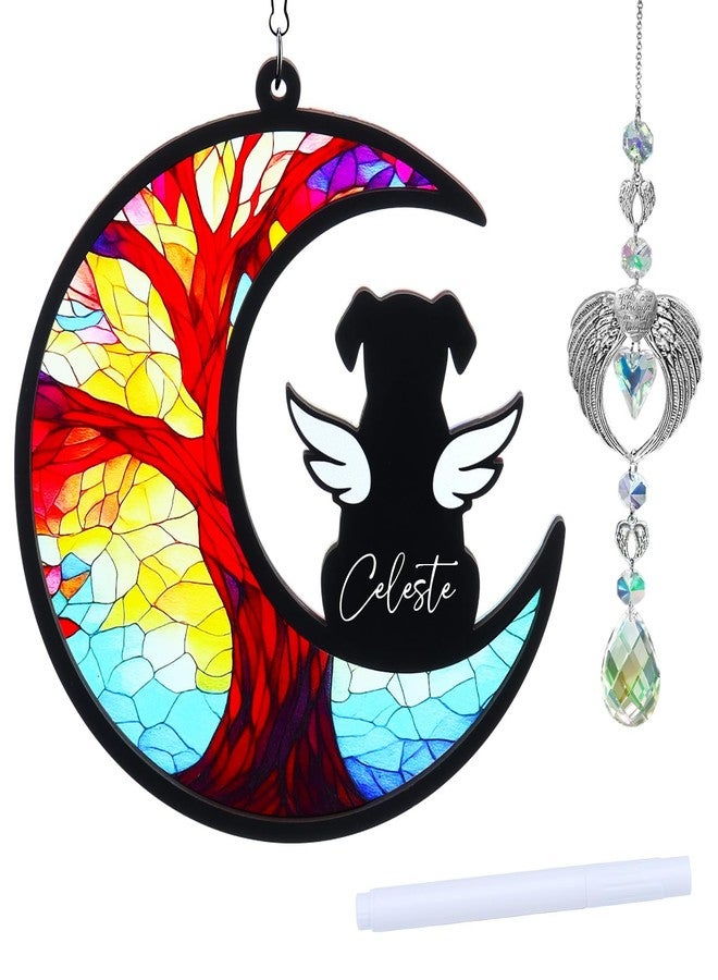 DearKeeps Dog Memorial Gifts - Memorial Suncatcher Set with Acrylic & Crystal Suncatchers, Pet Loss Sympathy Gift (Angel Dog) - Image 1