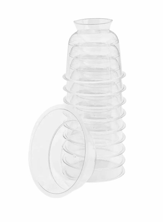 EYNEL Clear Durable Footed Dessert Cups with Spoons - 7oz Plastic Slanted Parfait and Appetizer Cups, Small Reusable Bowls for Parties, Pudding, Mousse, Ice Cream (25 Cups + 25 Spoons) - Image 5