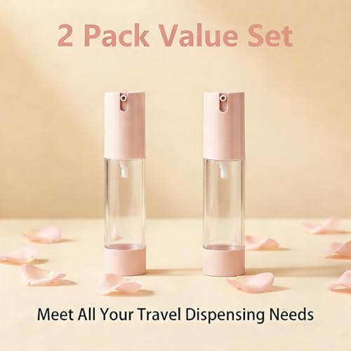 Natuworld 2 Pcs 30ml / 1oz Clear Airless Pump Bottles, Vacuum Press Lotion Dispensers, Portable Travel Empty Storage Containers for Foundation Lotion Serum Skin Care Liquids - Image 5