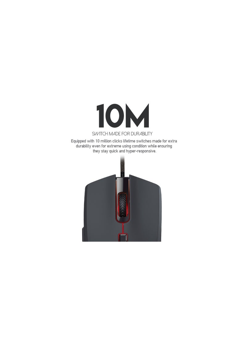 FANTECH - FANTECH CRYPTO VX7 Gaming Mouse | Optical Sensor 8,000 DPI | 6 Programmable Buttons | 10 Million Clicks Lifetime | SOFTWARE SUPPORT - Image 1