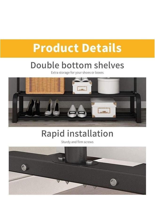 HOMESTAR Floor Standing Cloth Rack Clothes Hanger Garment Metal Rail - Image 4