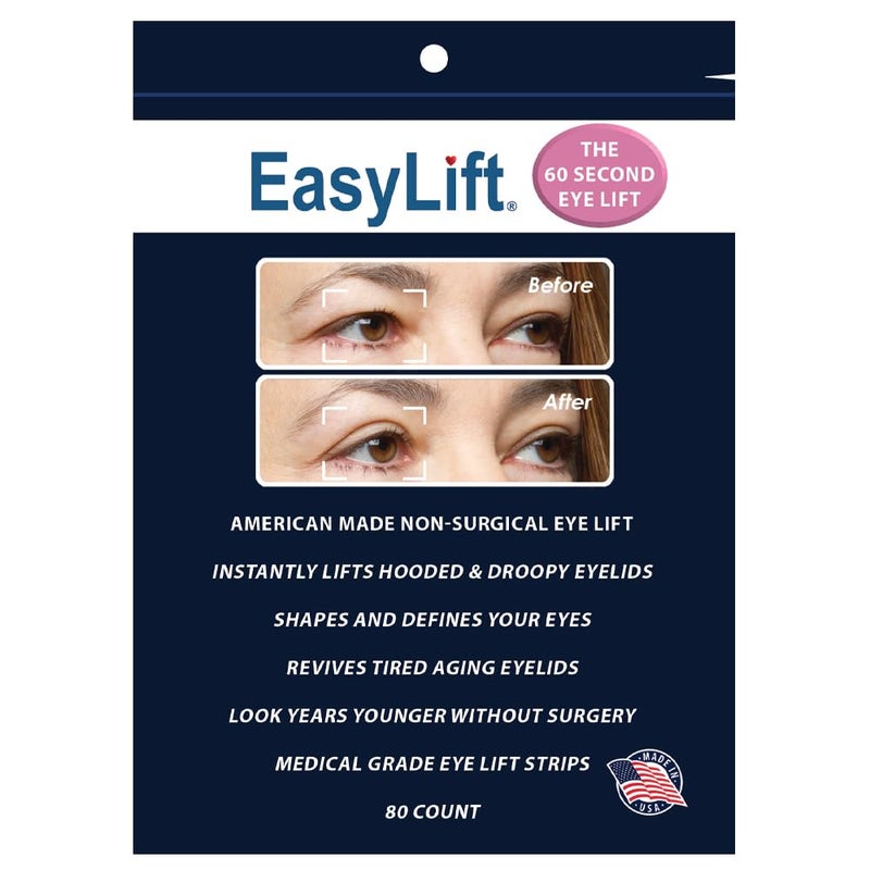 EasyLift The Original 60 Second Eye Lift As Seen On TV Lab Tested for Everyday Use Made In America 80 Eye Lift Strips - Image 1