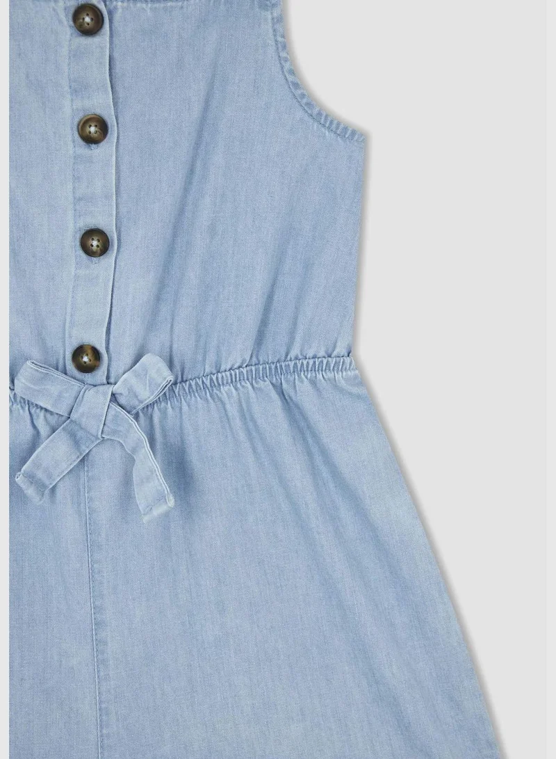 ديفاكتو Regular Fit Wide Leg Denim Jumpsuit