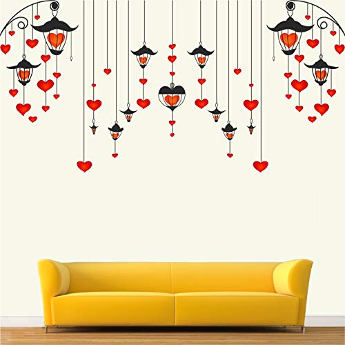 StickMe Hanging - Hearts - Lamp - Creative - Colorful - Wall Sticker- Self Adhesive Peel & Stick Vinyl Stickers Set for Home & Living Room -SM652 (Multi Colour- 120cm X 55 cm) - Image 2
